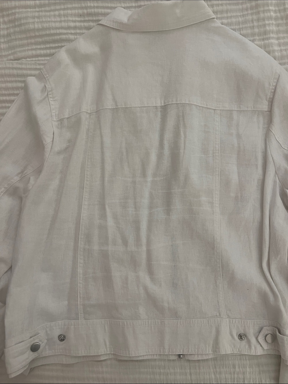 Rachel Zoe White Zip-Front Linen Jacket - Picture 3 of 3